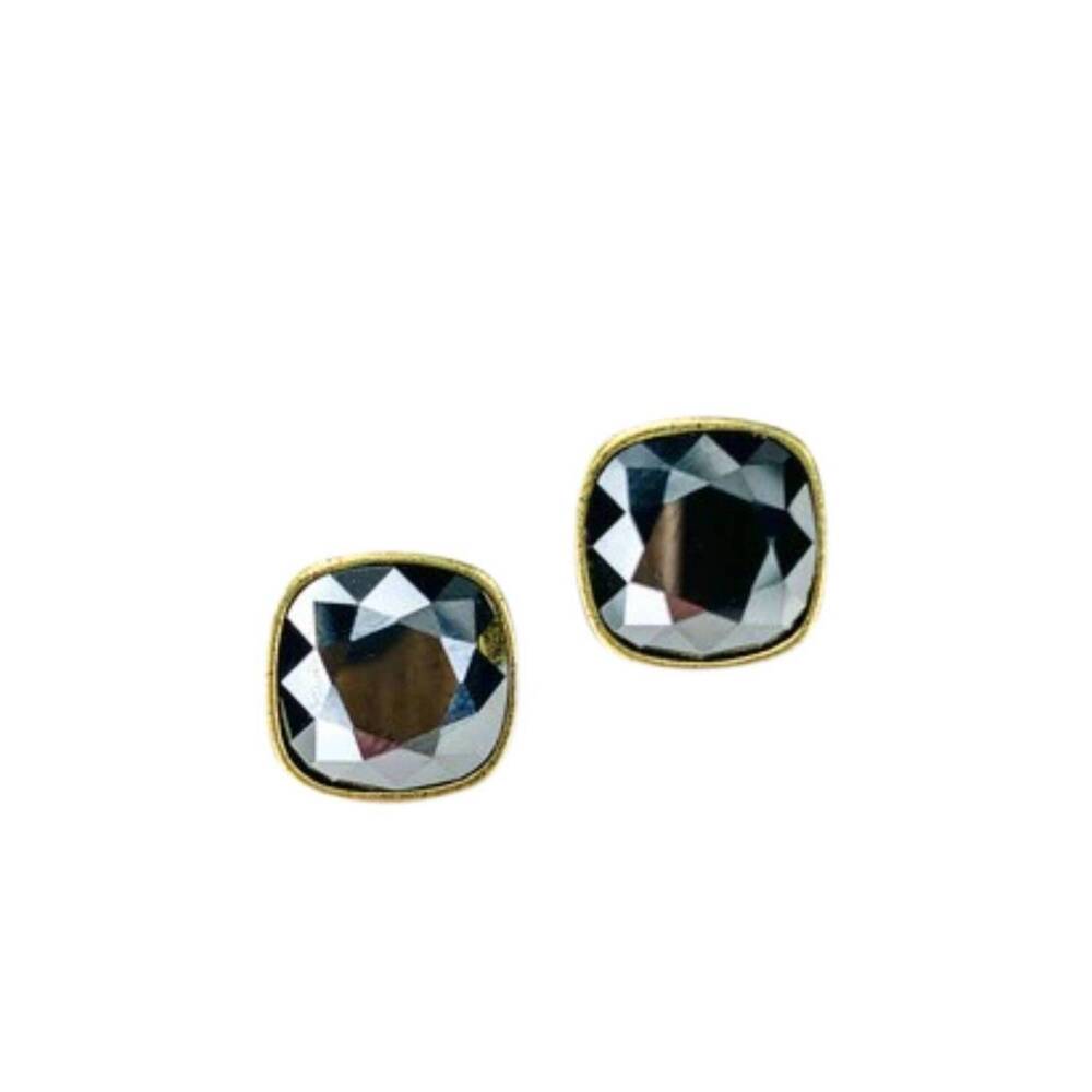 NEW PINK PANACHE women's ultimate jet crystal earrings in black